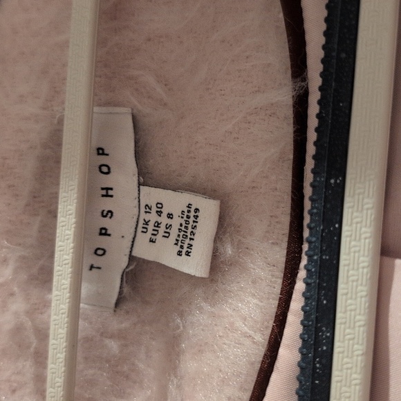 Topshop Light Pink Carly Long Coat, Jacket, Size 8 ,Long Reglan Sleeves. - Picture 4 of 8